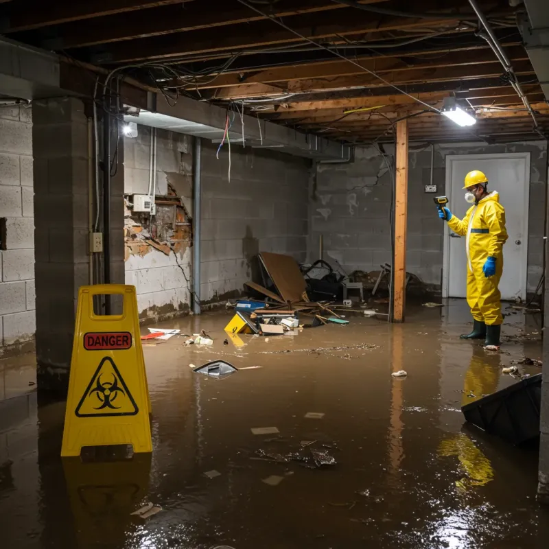 Flooded Basement Electrical Hazard in Mercer Island, WA Property